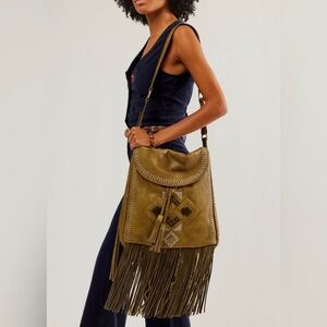 Free People Nightshade Messenger Bag in Olive Moss
